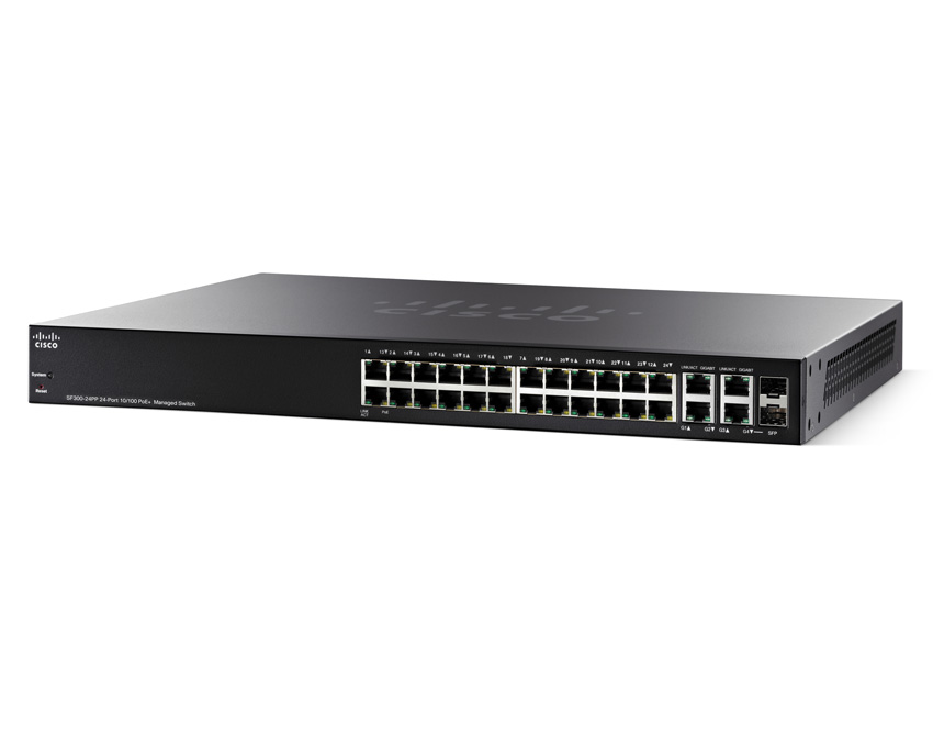 Cisco SMB SF300-24PP-K9-UK SF300-24PP 24 Port Ethernet PoE+ Switch