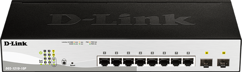 D-Link DGS-1210-10P 8-Port Gigabit Smart Managed PoE Switch