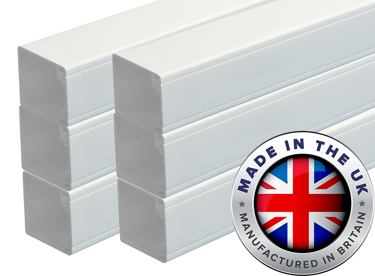 UK Made 50 x 50mm PVC Maxi Trunking (6 x 3mts)