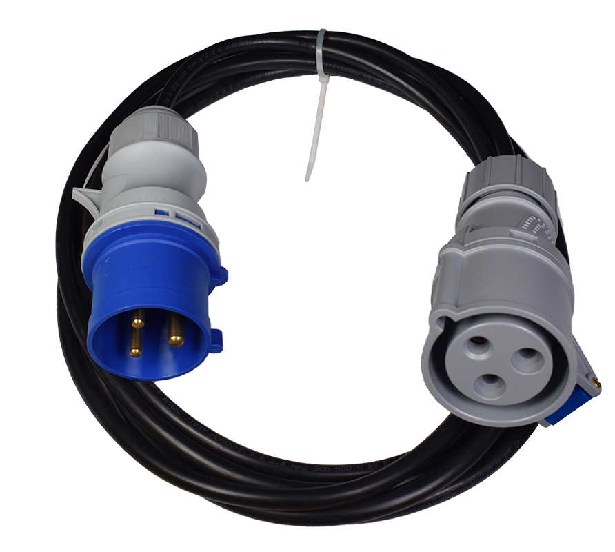 5 Metre 32Amp Commando Plug to 32Amp Commando Socket Extension Lead