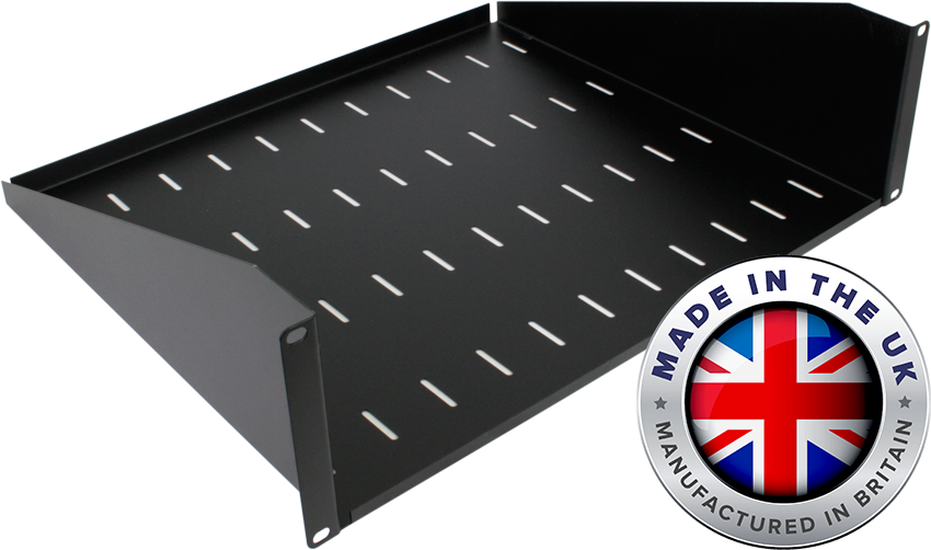 400mm Deep UK Made Front Mounting Modem Shelf (3u)