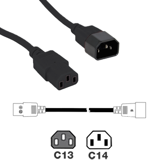 IEC Male - Female Power Extension Lead